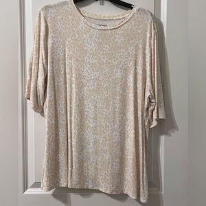 Nine West Cream Leopard Print Women's Top
